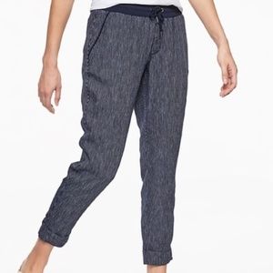 Athleta Bali Linen Striped Ankle Pant Sz 4